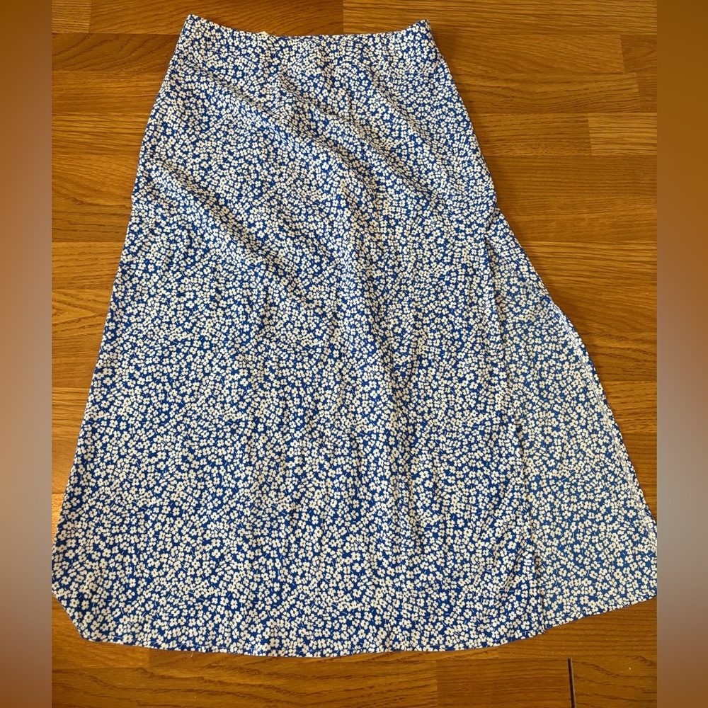 Blue Floral A-Line Women's Skirt